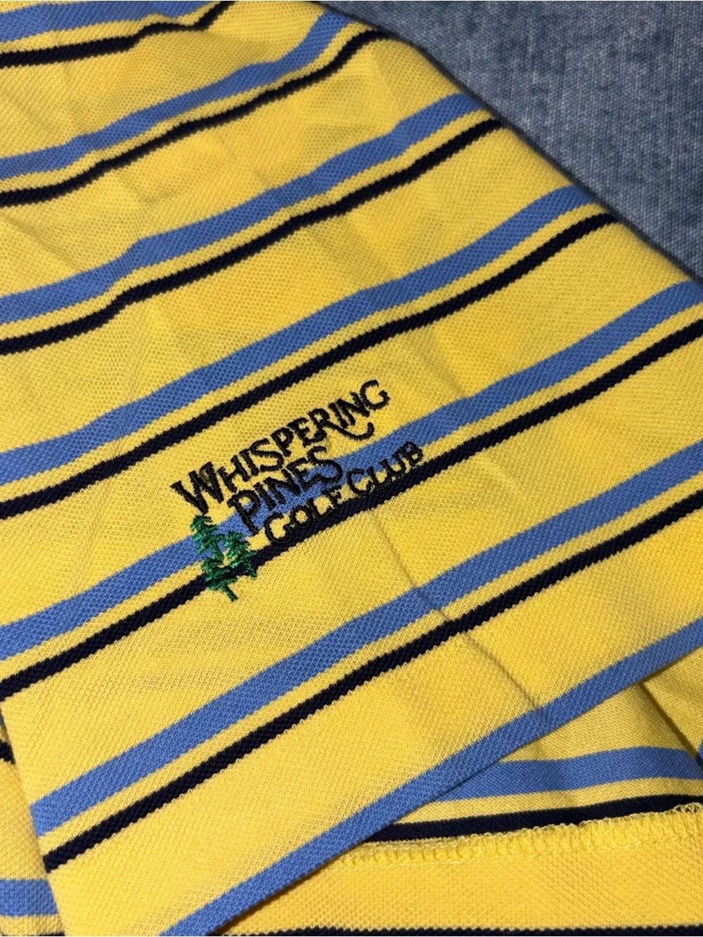 Ralph Lauren Yellow Polo with Navy & White Stripes